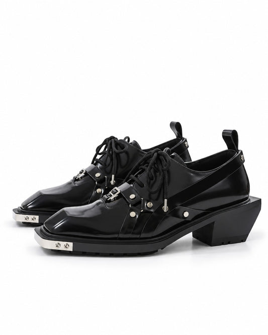 Harness Strap Cantilever Heel Derby Shoes
