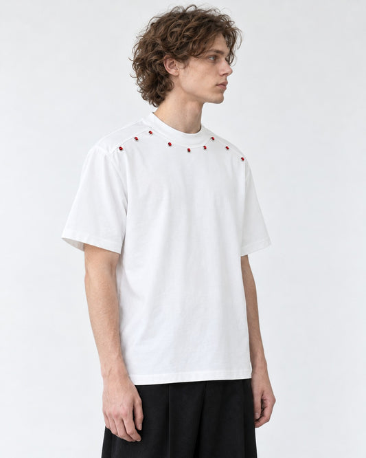 Red Gem Neckline T-Shirt