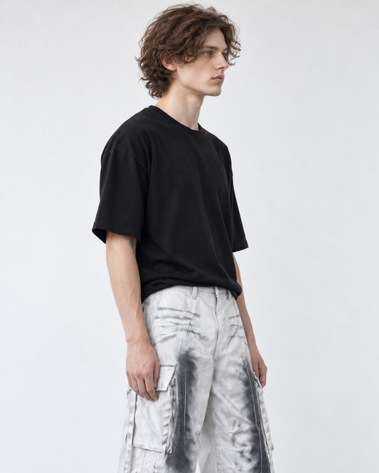 Ink-Washed Strap Cargo Pants