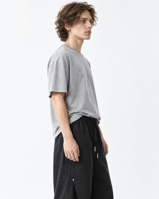 Riveted Diagonal-Seam Wide-Leg Pants