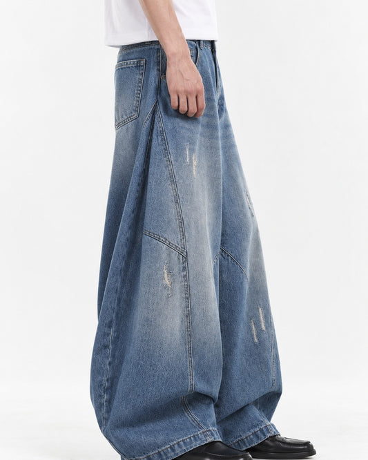 Faded Balloon Wide-Leg Jeans