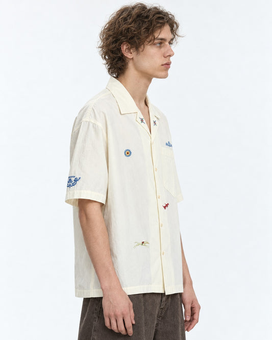 Camp Collar Embroidered Shirt