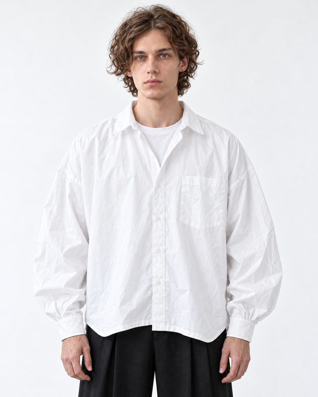 Striped Drop-Shoulder Oversized Shirt