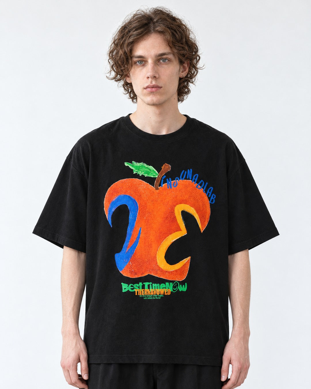 Abstract Apple Print Oversized T-Shirt