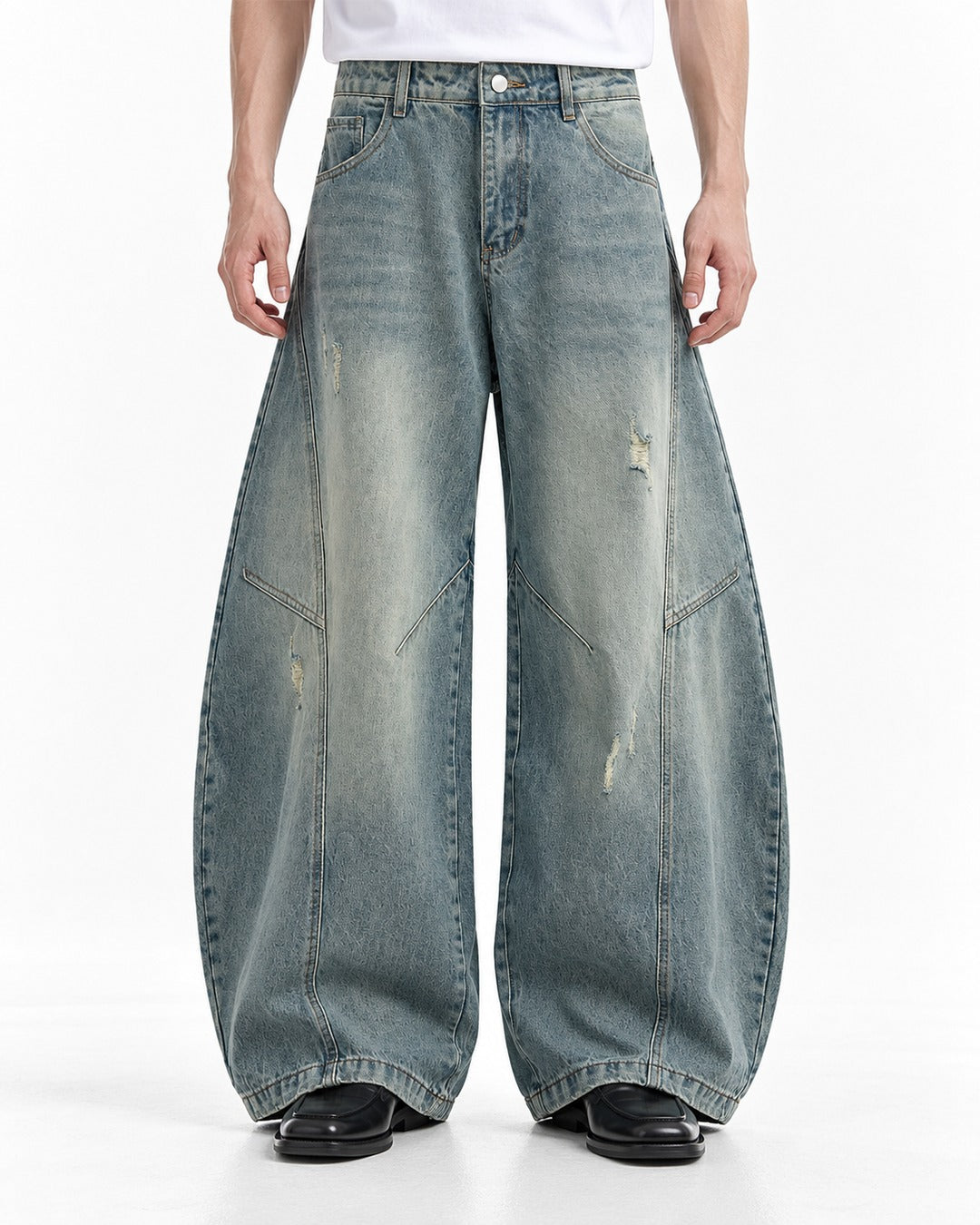 Faded Balloon Wide-Leg Jeans
