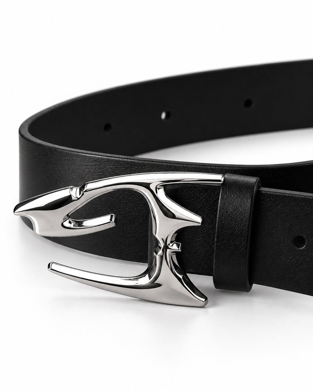 Sculptural Metal-Buckle Belt