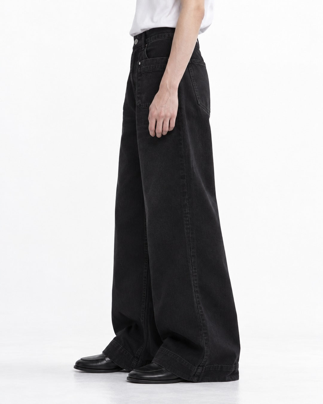 Flared Pants with Pleated Front