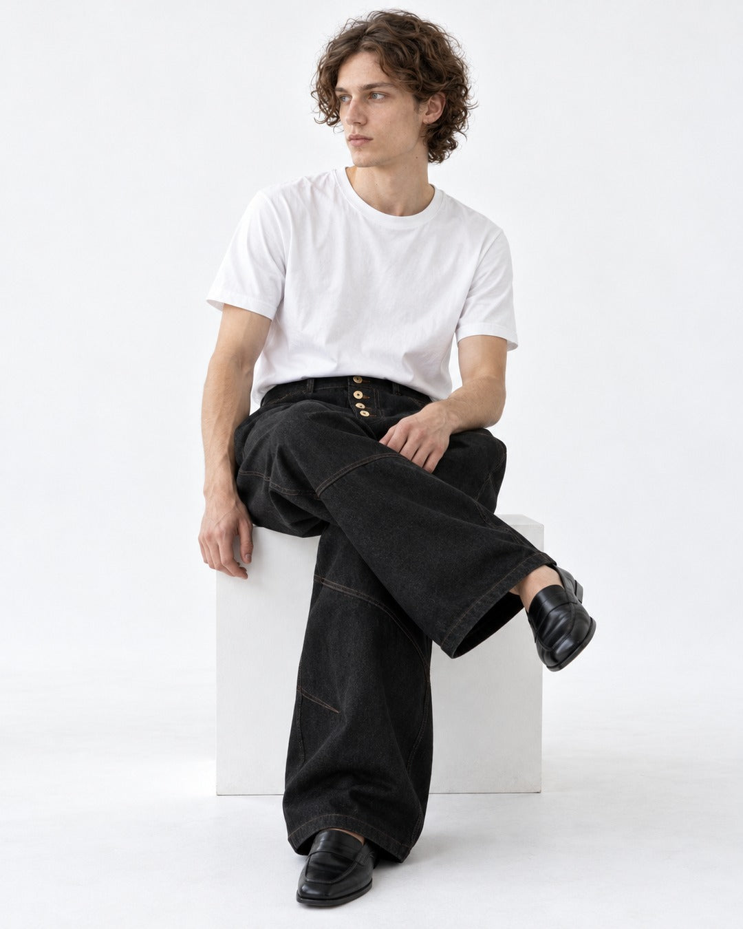 Washed Denim Pants