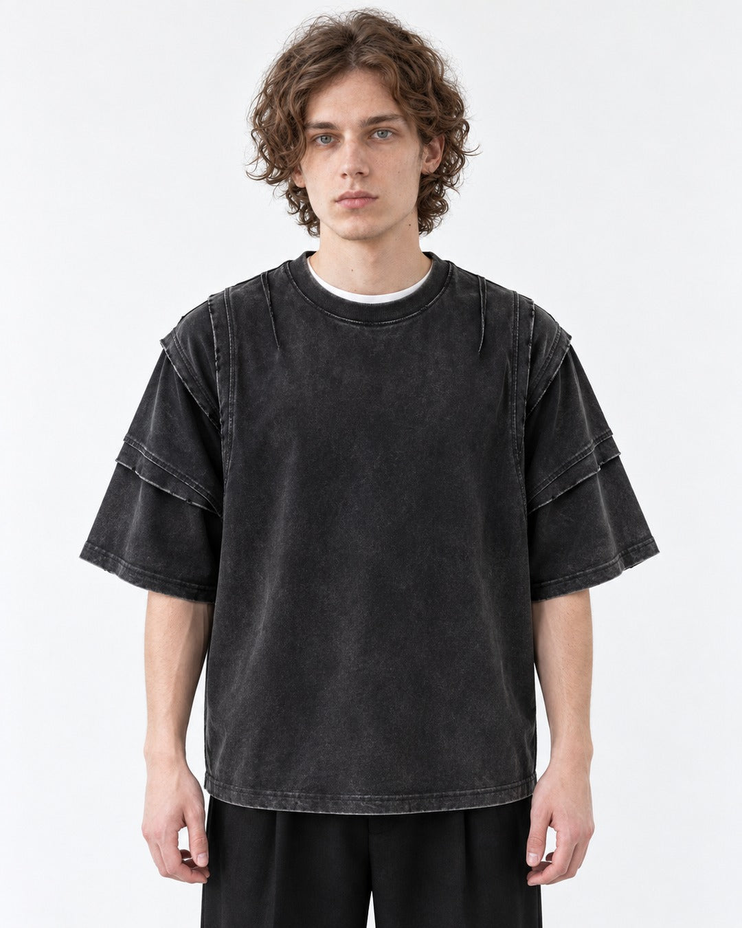 Paneled-Shoulder Tee