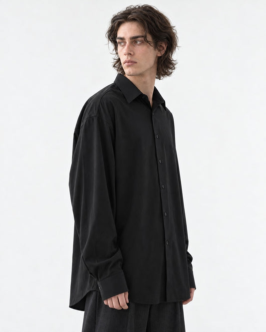 Long-Sleeve Point-Collar Shirt