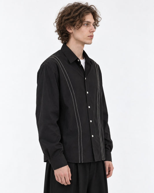 Contrast-Stitch Button-Down Shirt