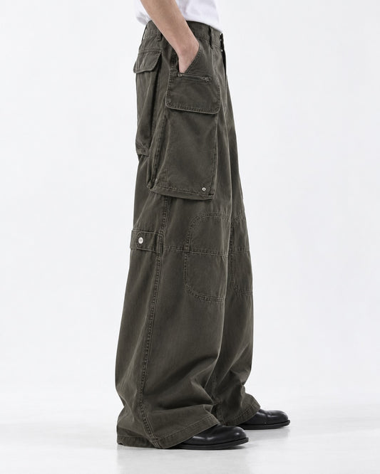 Knee Strap Multi-Pocket Cargo Pants