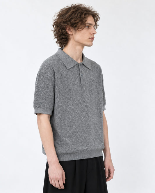 Knit Polo Shirt (Gray)