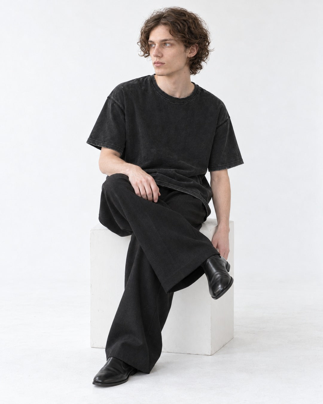 Washed Oversized Tee (Charcoal)