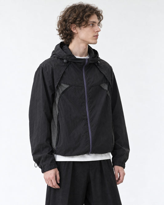 Color-Block Hooded Zip Jacket