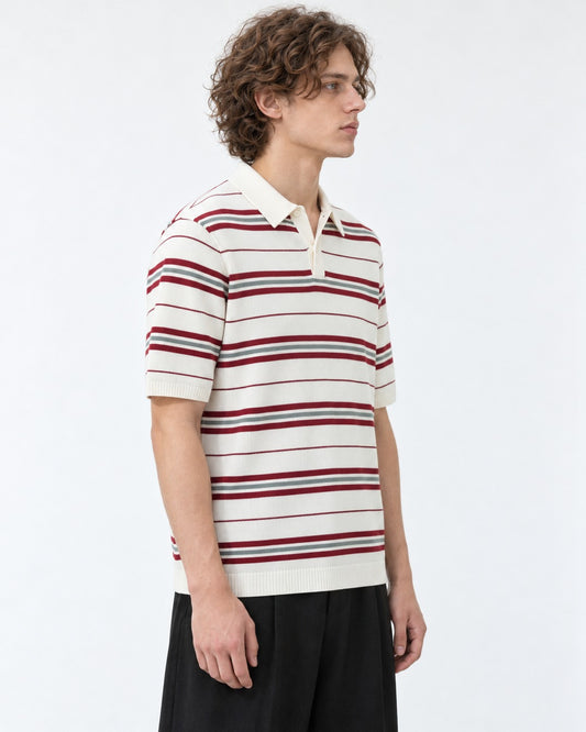 Striped Knit Polo