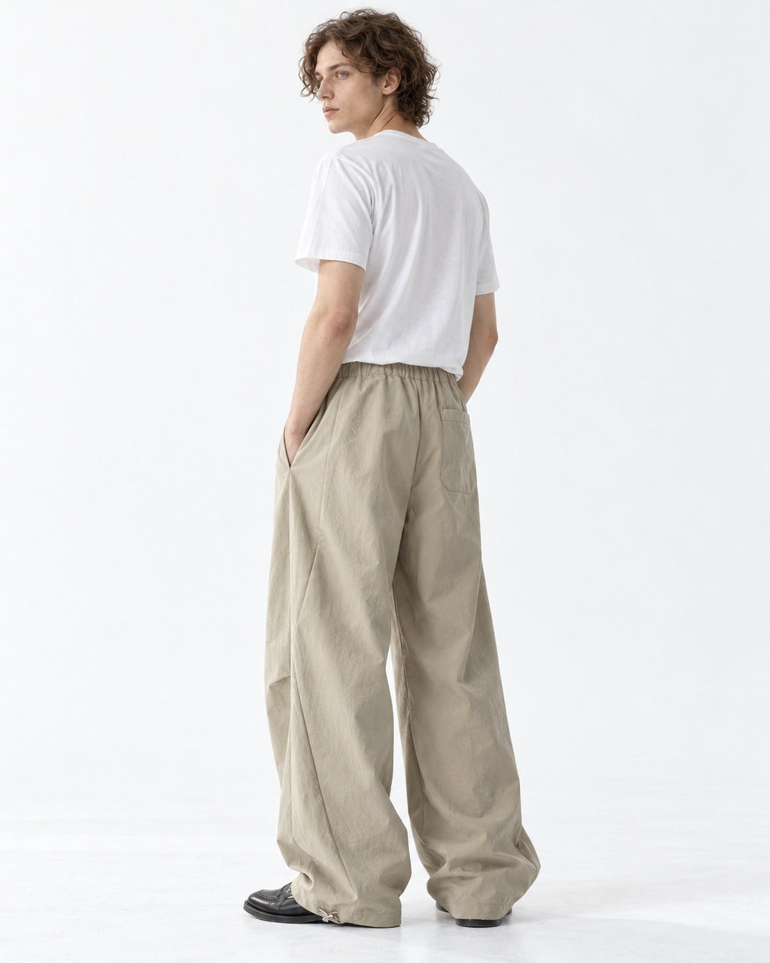 Drawstring Ankle-Cinch Parachute Pants