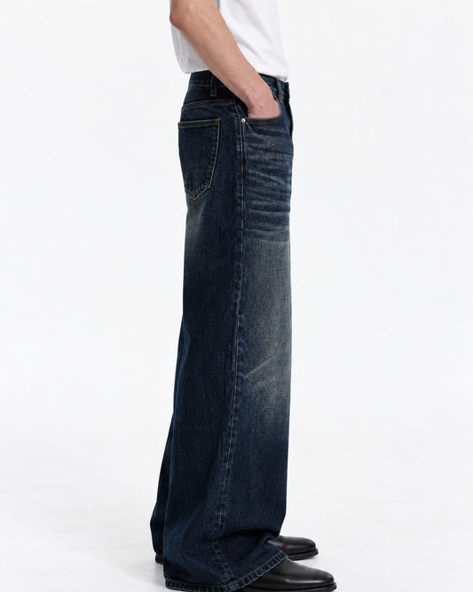Whisker-Fade Flared Jeans