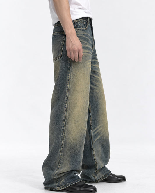 Gradient-Fade Wide-Leg Jeans