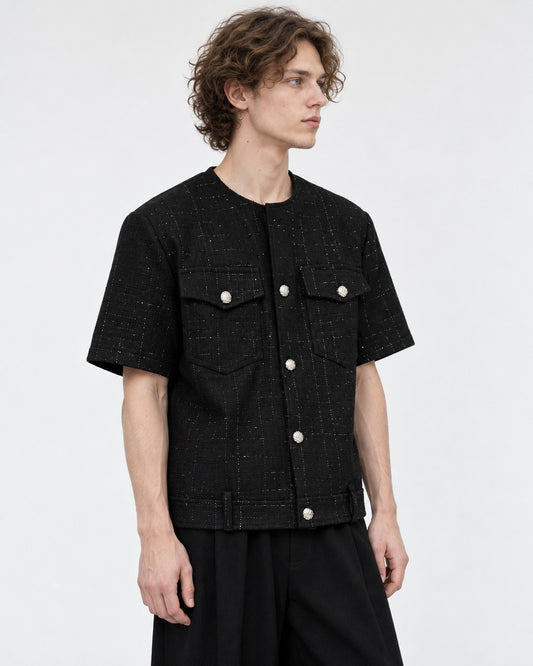 Textured Shirt with Chest Pockets