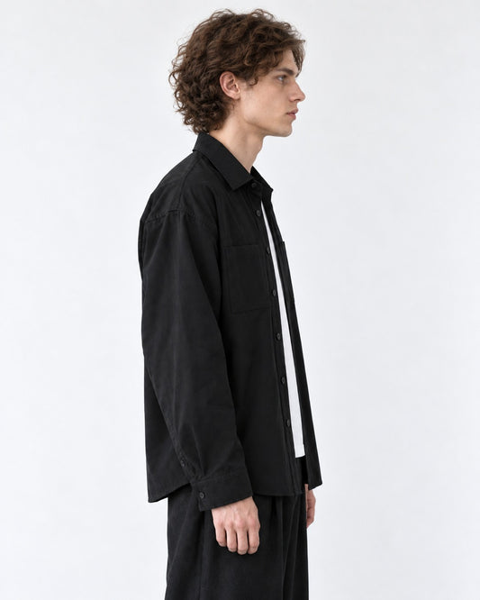Relaxed Button-Front Overshirt