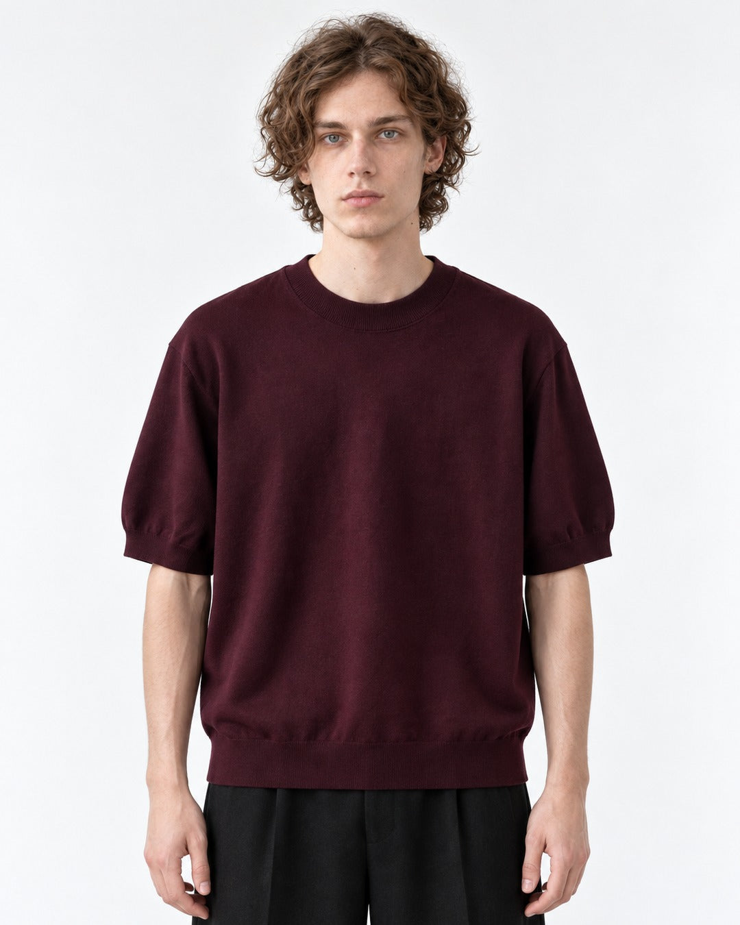 Mock-Neck Knit Top