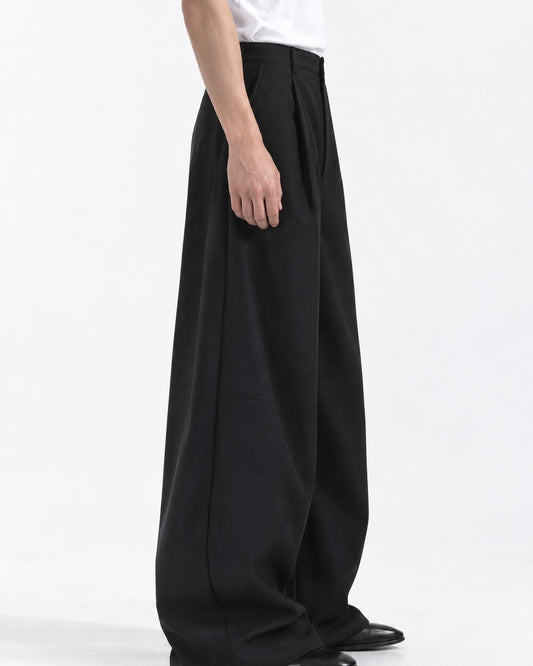 Diagonal Panel Balloon-Leg Trousers