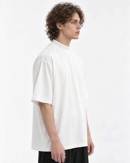 Mock-Neck Oversized Tee