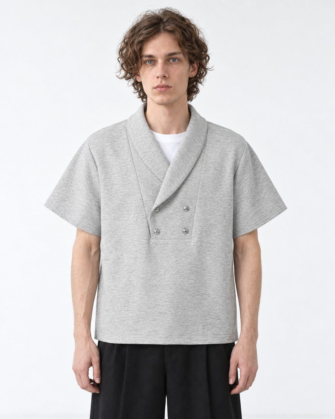 Double-Breasted Short-Sleeve Shirt