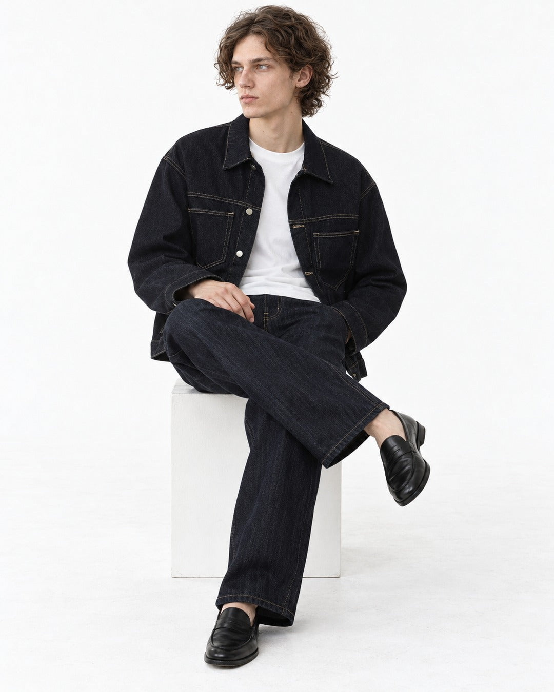 Collared Snap Trucker Jacket Setup