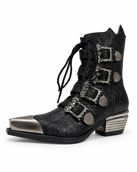 Western Buckle Ankle Boots