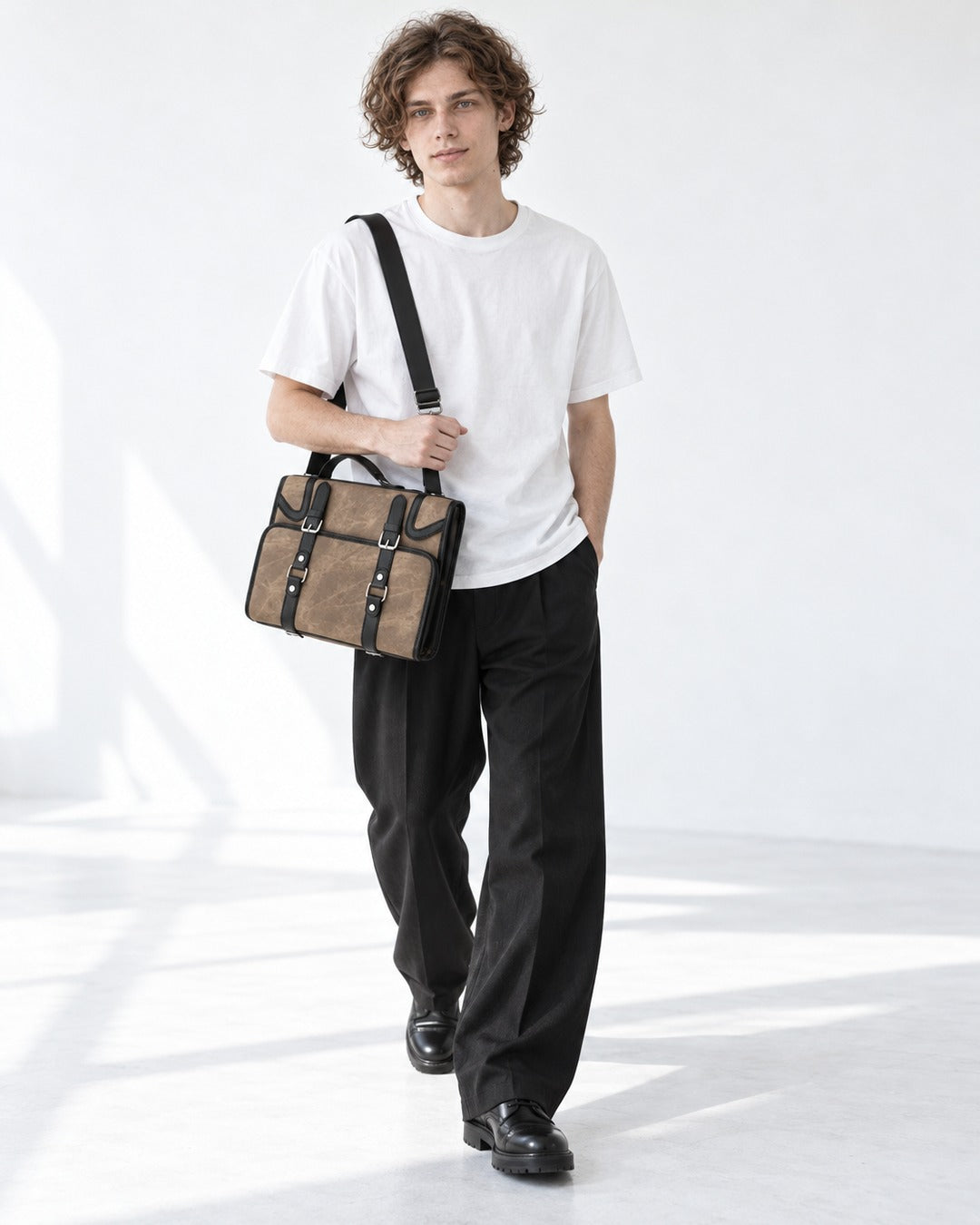 Buckle Flap Satchel Backpack