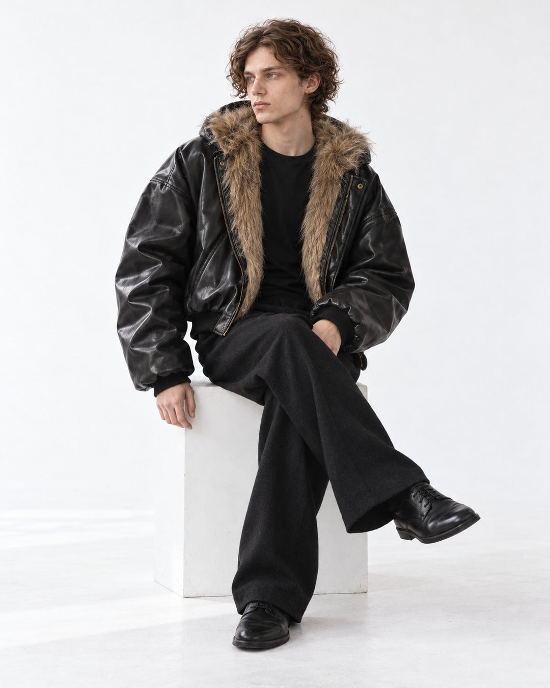 Reversible Faux Fur Hooded Jacket