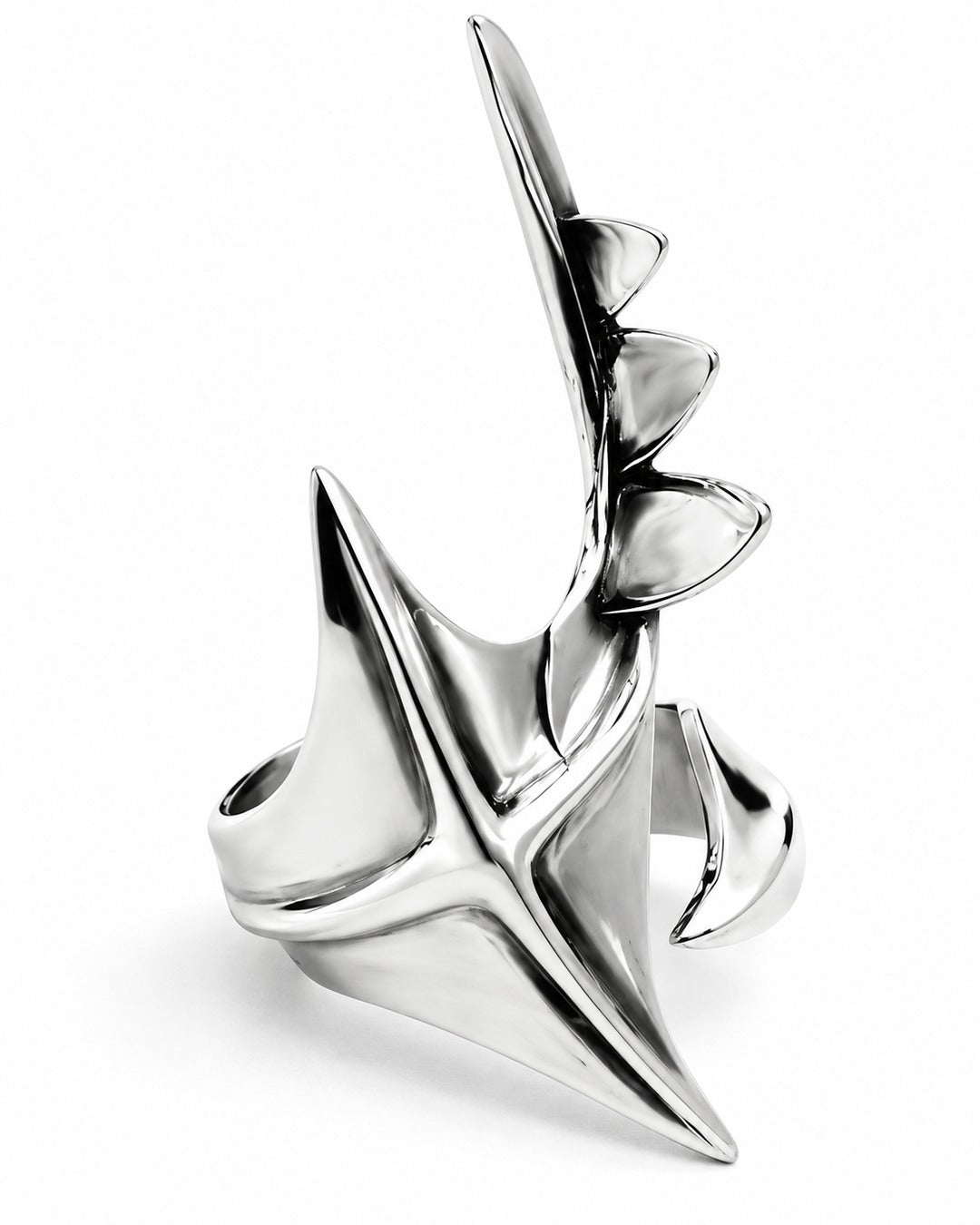 Sculpted Spike Open Ring