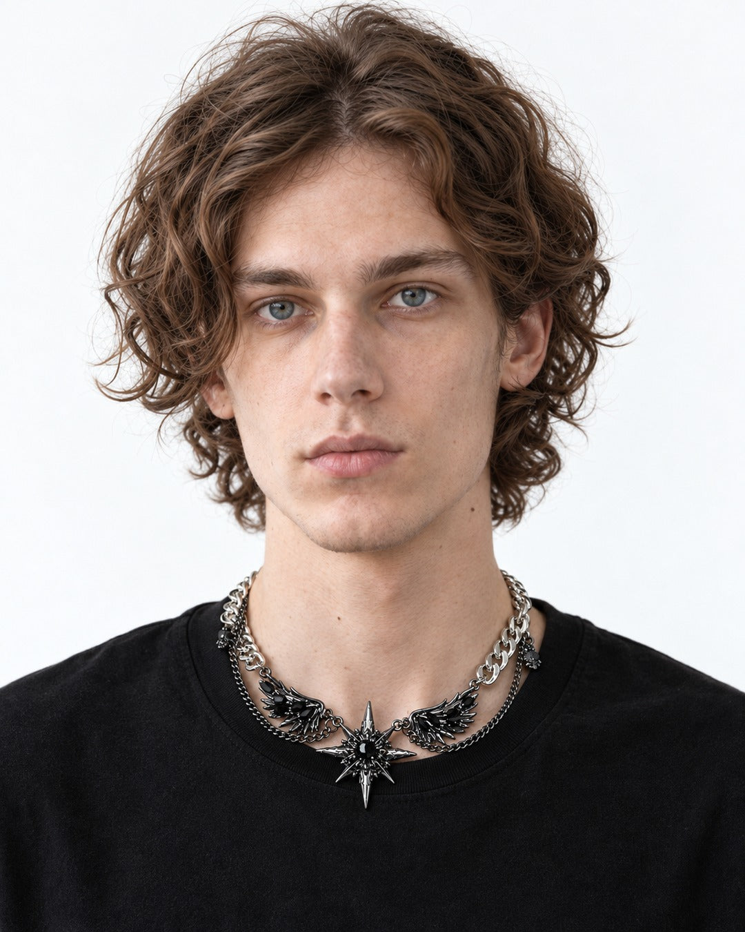 Dark Gem Wing Chain Necklace