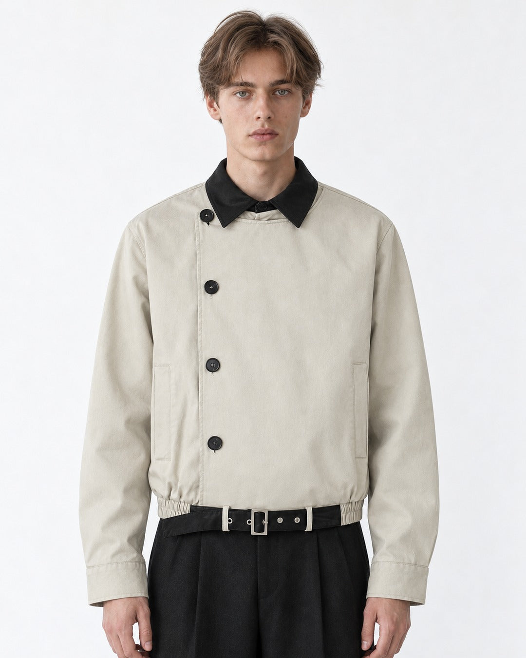 Asymmetric Belted Jacket