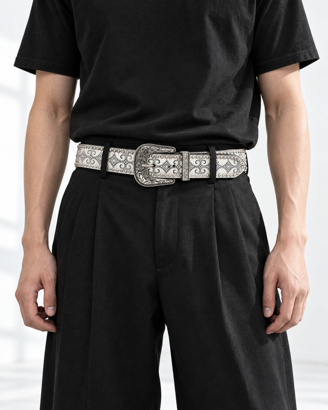 Engraved Western Buckle Belt