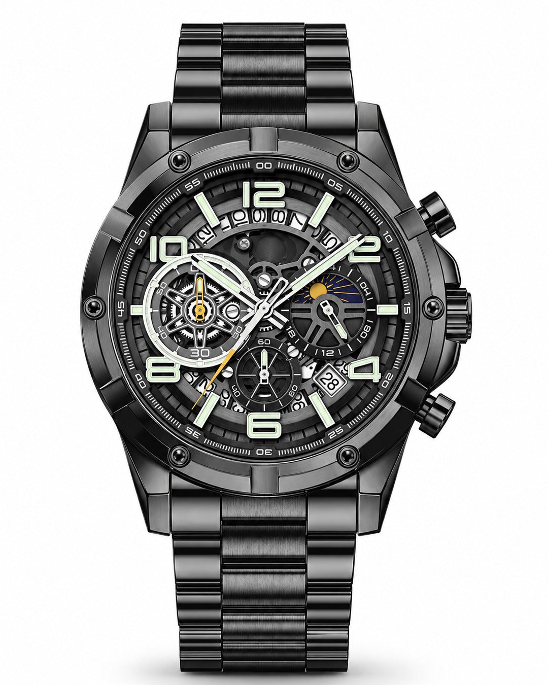 Skeleton Chronograph Steel Watch
