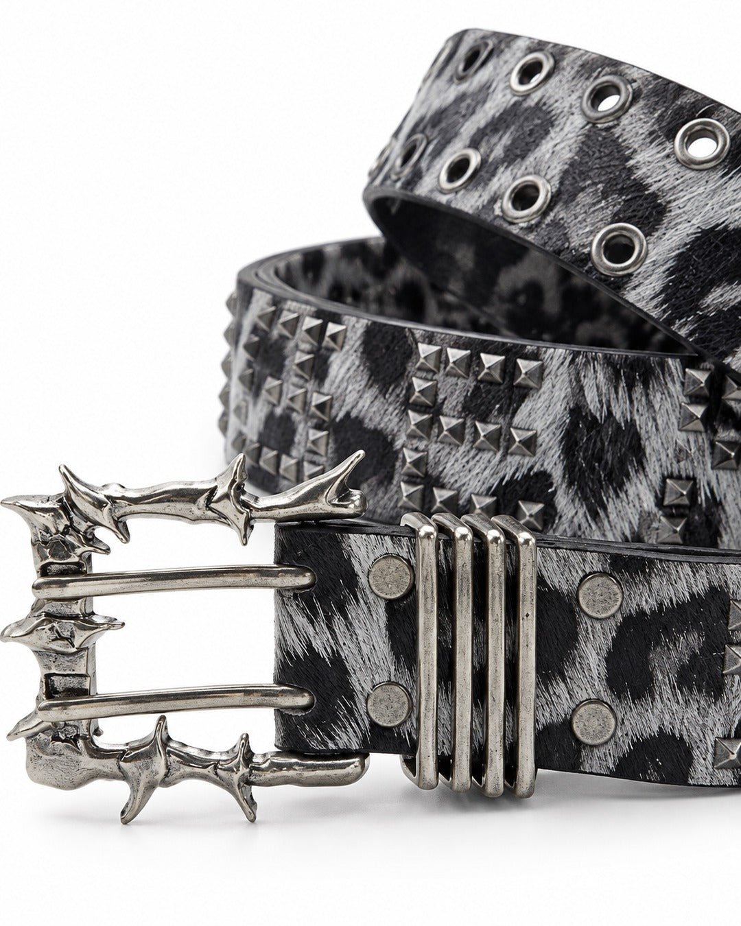 Studded Leopard Belt