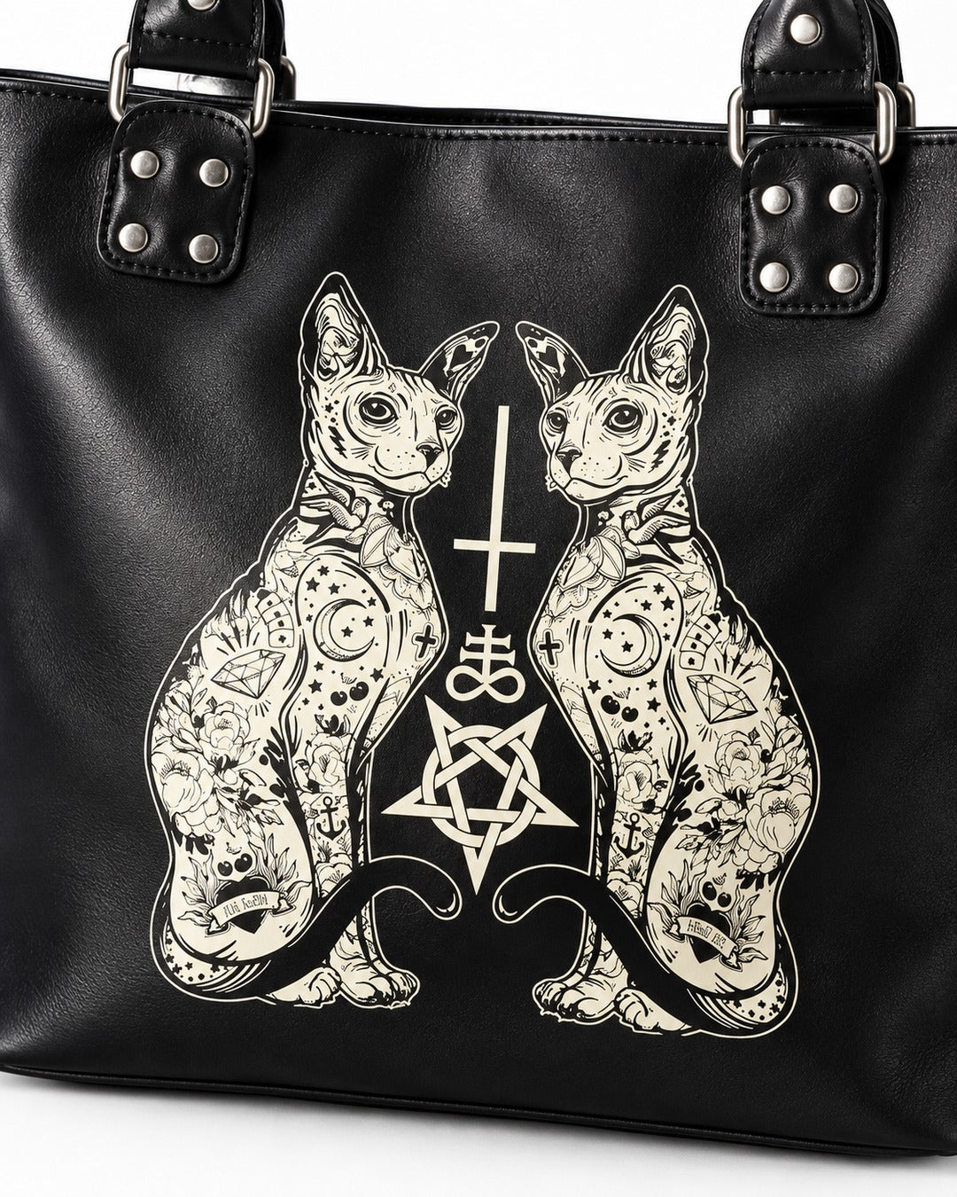 Cat Embroidered Tote Bag