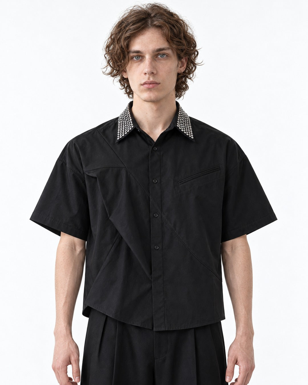 Deconstructed Rhinestone Shirt