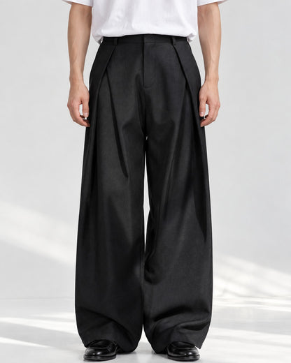 Deep-Pleat Wide Trousers