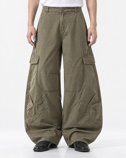 Curved Seam Balloon Cargo Pants