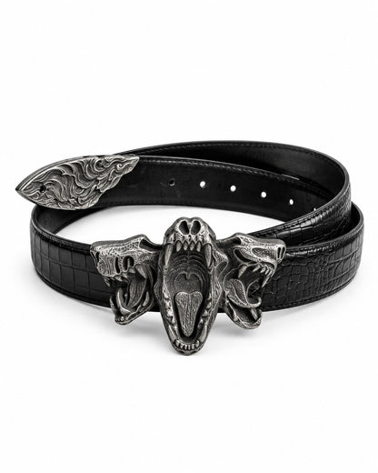 Triple Beast Head Buckle Belt