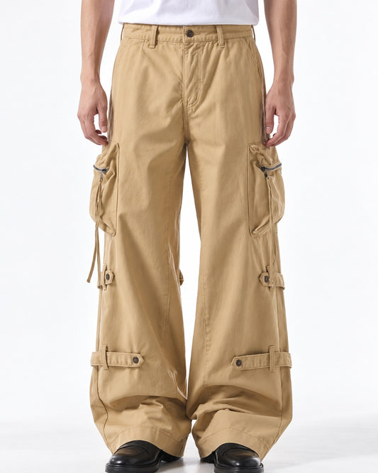 Strap Detail Zip Pocket Cargo Pants