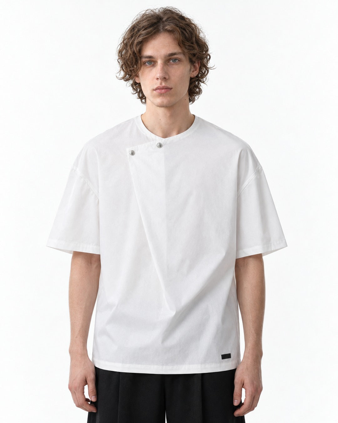 Tee with Snap Collar Detail