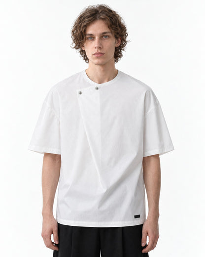 Tee with Snap Collar Detail