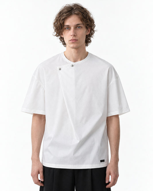 Tee with Snap Collar Detail