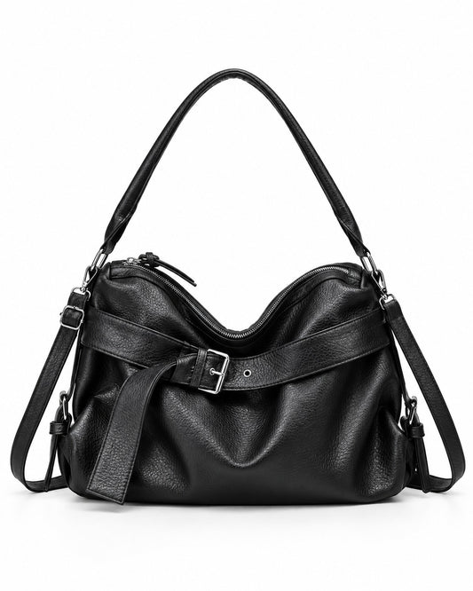 Strap-Wrapped Slouchy Hobo Bag