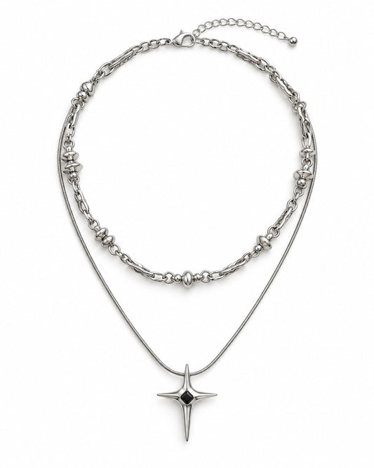 Starburst Double Chain Necklace